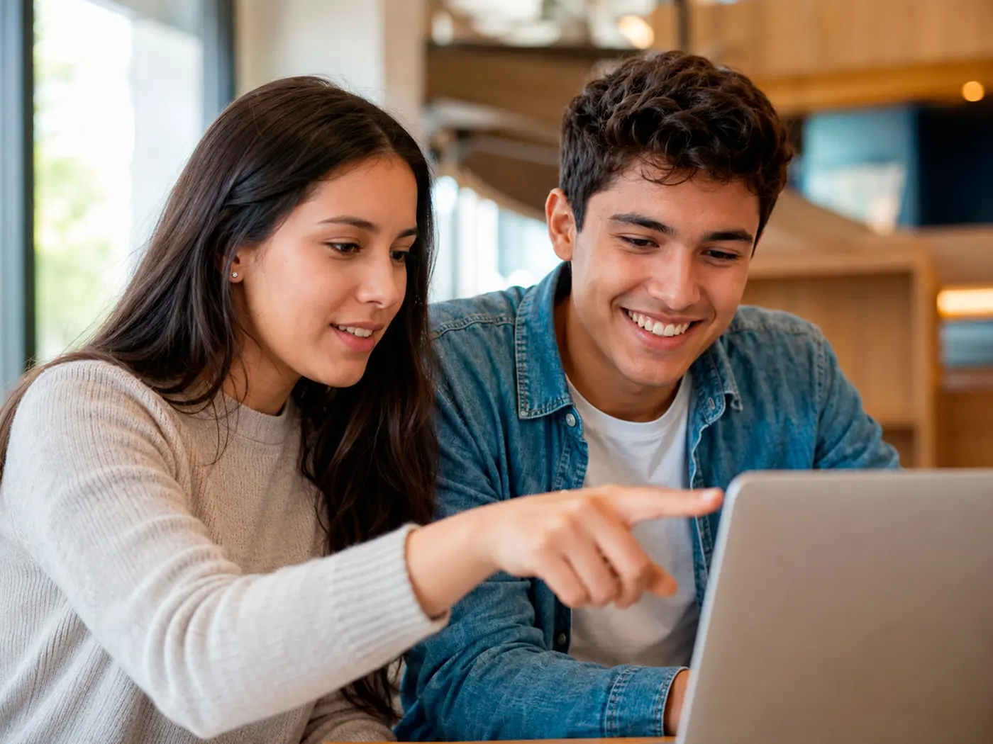 Estudiantes avanzando juntos en una experiencia digital